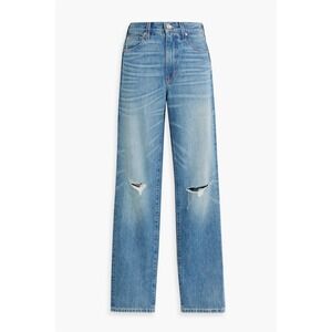 SLVRLAKE Stella High Waist Distressed Jeans Light‎ Wash Denim Size 26 n1
